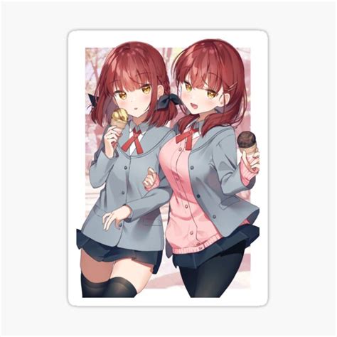 Cute Anime Girls Eating Ice Cream Sticker For Sale By Lokshyu Redbubble
