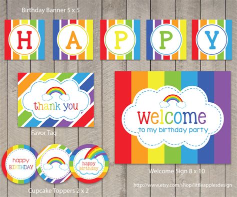 7 Best Images Of Rainbow Birthday Party Free Printables Printable