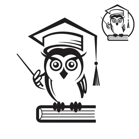 Premium Vector Owl With Book And Graduation Cap