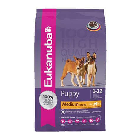 This complete and balanced puppy food is made to fuel your growing companion's body, mind, and energy. Eukanuba Puppy Medium Breed Formula