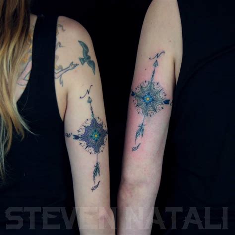Matching Mandala Themed Compass Tattoos By Steven Natali At Urban