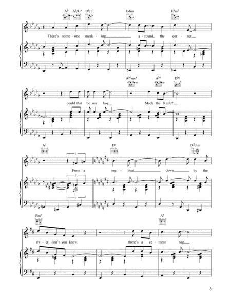 Mack The Knife By Bobby Darin Bertolt Brecht Digital Sheet Music For Piano Vocal Guitar