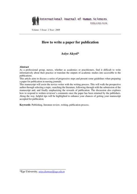 Pdf How To Write A Paper For Publication