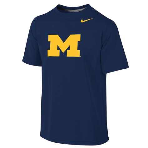 Nike Michigan Wolverines Youth Navy Logo Legend Dri Fit T Shirt