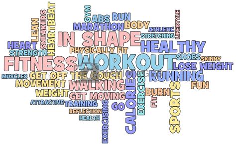 Fitness Word Cloud By Mary981 Vectors And Illustrations Free Download