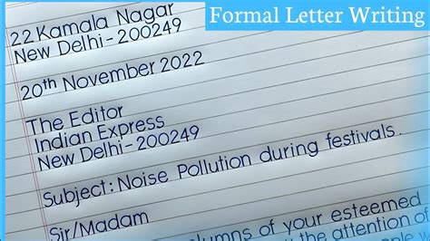 Letter Writing In English Formal Letter Writing Letter To Editor