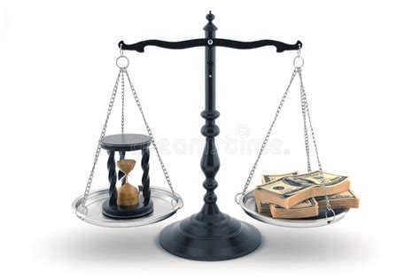 Balance With Time And Money Upon Its Scales Stock Photo Image Of