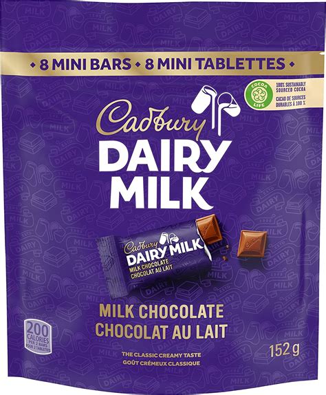 cadbury dairy milk mini milk chocolate candy bars 152g amazon ca grocery and gourmet food