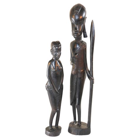 Figurines Sculpture Vintage African Ebony Wood Carved Statue Female Tribe Bust Made In Kenya