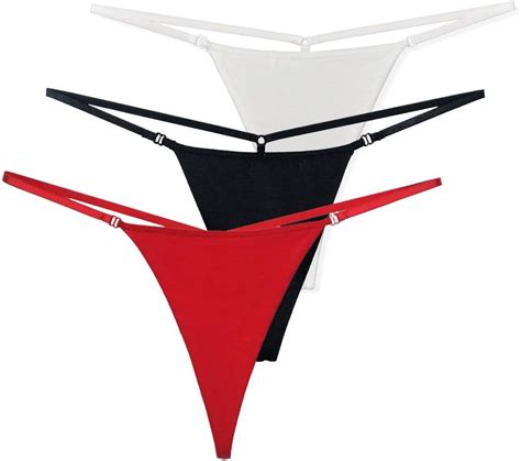Kitsedit Cotton Thongs Women S G String T Back Breathable Panties Bikini Underwear Black White