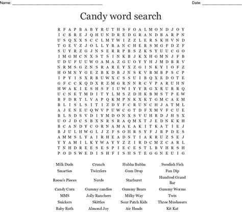 Printable Candy Word Search Cool2bkids Printable Candy Word Search