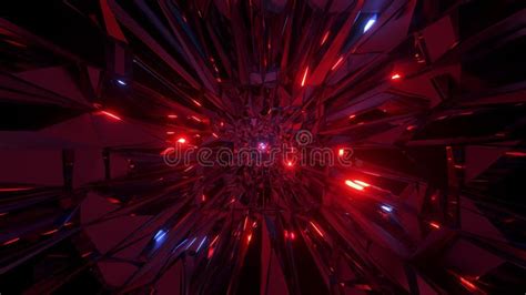 Abstract Tunnel Corridor With Glowing Spheres 3d Illustration