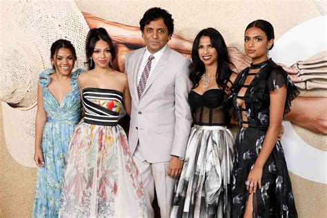 M Night Shyamalan Red Carpet With Wife Daughters