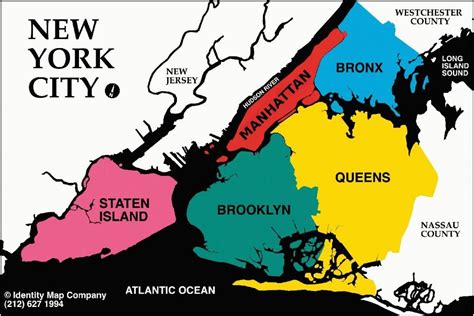 Cinco Distritos Do Mapa Mapa Dos Cinco Distritos De Nova York Nova