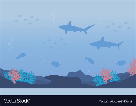 Nature Underwater Design Flat Royalty Free Vector Image