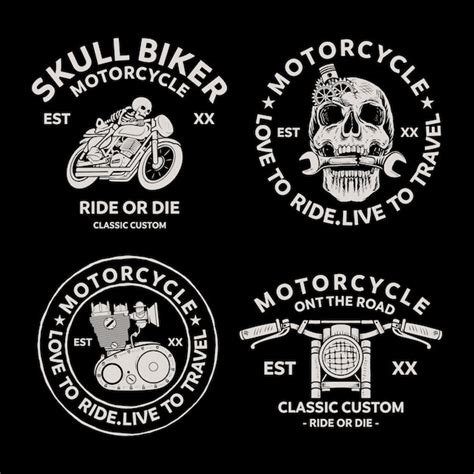 Premium Vector Bikers Badges Emblems Vector Icons Classic Logo