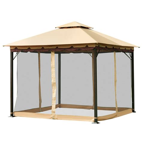 costway 2 tier 10 x10 gazebo canopy tent shelter awning steel patio garden outdoor walmart