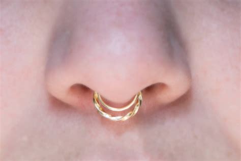 Septum Set Fake Septum Ring Gold Fake Nose Ring 18 Gauge Etsy