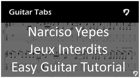 Narciso Yepes Jeux Interdits Easy Guitar Tab Youtube
