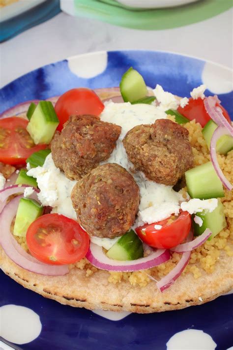 Classic greek plates handmade with fresh ingredients and homestyle recipies. Oven Baked Greek Lamb Meatball Pitas | Lamb meatballs ...