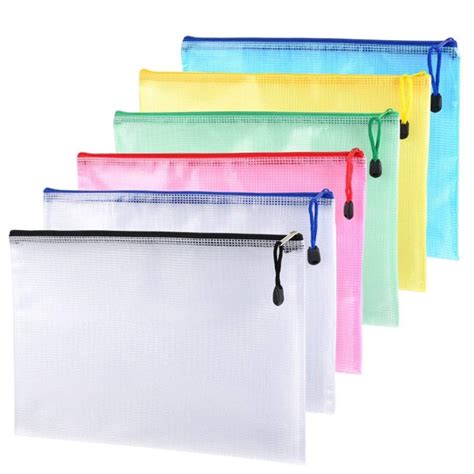 Sagasave Mesh Zip Pouch Document Bag Folders Letter File Pockets A3a4