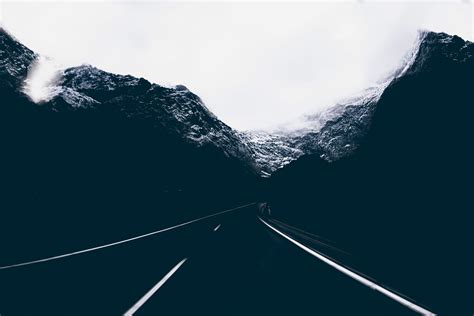 Dark Road Covered By Mountains Wallpaperhd Photography Wallpapers4k