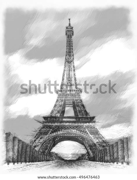 Eiffel Tower Sketch Graphic Stock Illustration 496476463