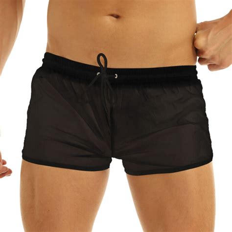 Men S See Through Quick Dry Pantaloncini Nuoto Costumi Da Bagno Nuoto