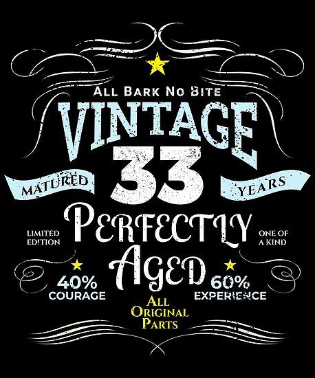 Funny Vintage 33rd Birthday T Poster By Blazesavings Redbubble