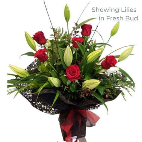 Red Roses White Lilies Bouquet Free Delivery Auckland N Z Free