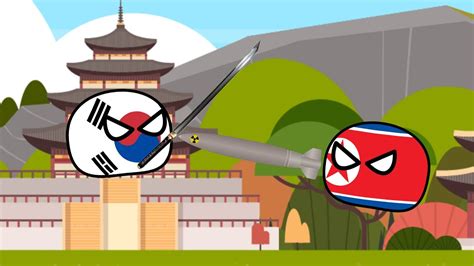 South Korea Vs North Korea Countryballs Countryballs Animation Youtube
