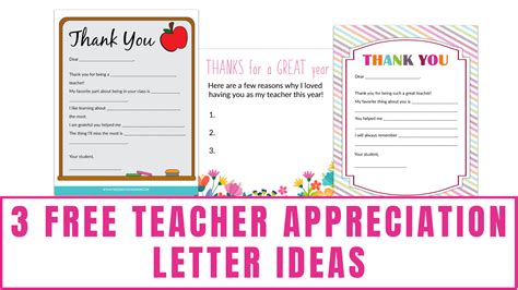 3 Free Teacher Appreciation Letter Ideas Freebie Finding Mom