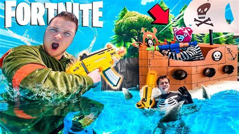 Box For Truck Real Life Fortnite Nerf Floating Box Fort Battle On Water