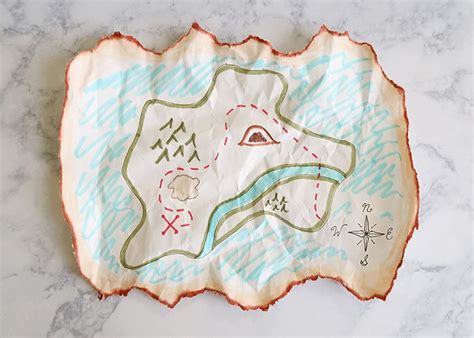 Vintage Treasure Map Craft Tutorial X Marks The Spot Woo Jr Kids