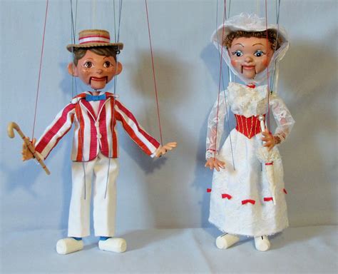 Pelham Puppets Redressed As Mary And Bert From The Film Mary Poppins