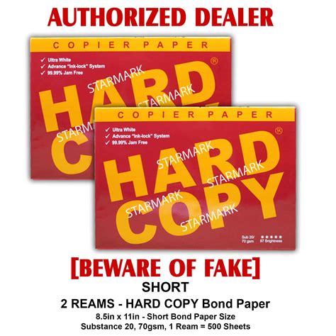 hard copy bond paper 2 reams short bond paper size 8 5x11 inches substance 20 70gsm 500 sheets