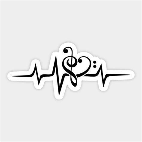 Music Heart Pulse Note Heartbeat Clef Frequency Music Sticker