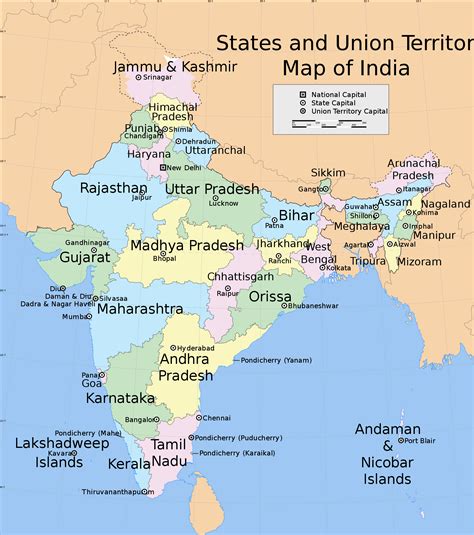 India Map With Capitals Map Of The World
