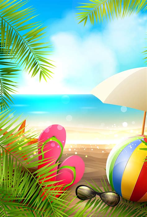 Summer Beach Vector Background Poster Background Design Summer