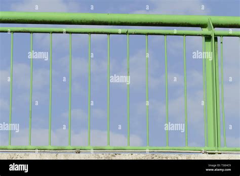 Green Railing Made Of Steel Stock Photo Alamy