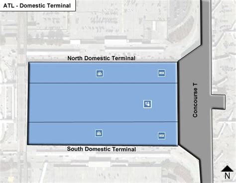Hartsfield Jackson Atlanta Airport Atl Domestic Terminal Map Map Of