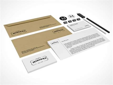 Free Corporate Stationery Branding Perspective Psd Mockup Free Psd