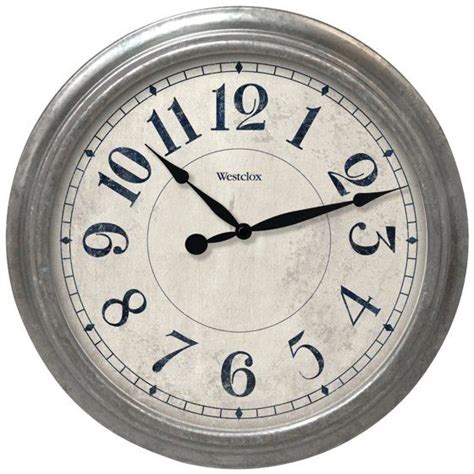 Westclox 32931 155 Round Galvanized Finish Gray Wall Clock Silver