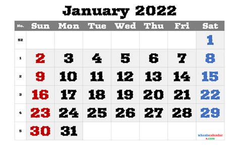 33 Blank Printable January 2022 Calendars Onedesblog Calendar