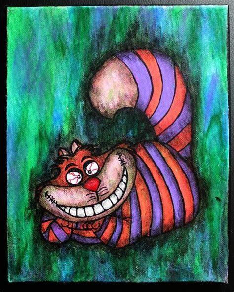 Cheshire Cat Zombie Canvas Painting Disney Alice In Wonderland With