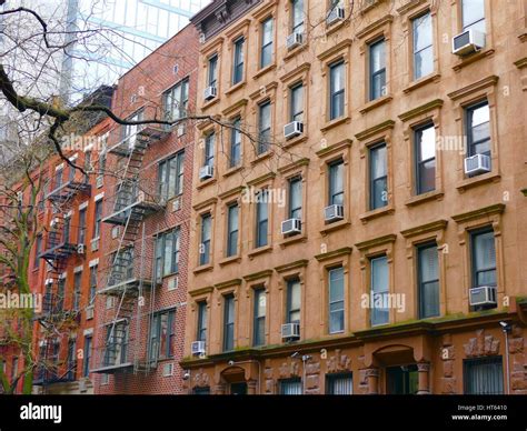 Exterior Of Classic Nyc Brick Buildings New York City New York Usa