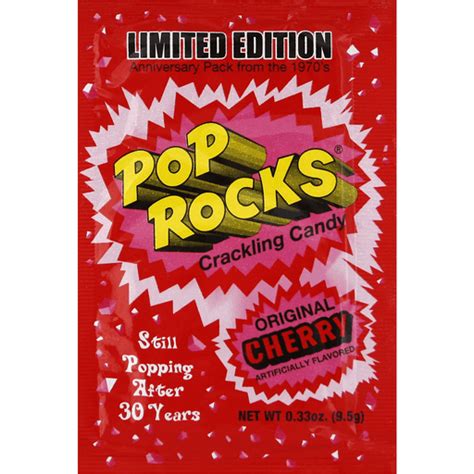 Pop Rocks Crackling Candy Original Cherry Packaged Candy Edwards