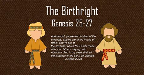Old Testament Seminary Helps Lesson 33 The Birthright Genesis 25 27