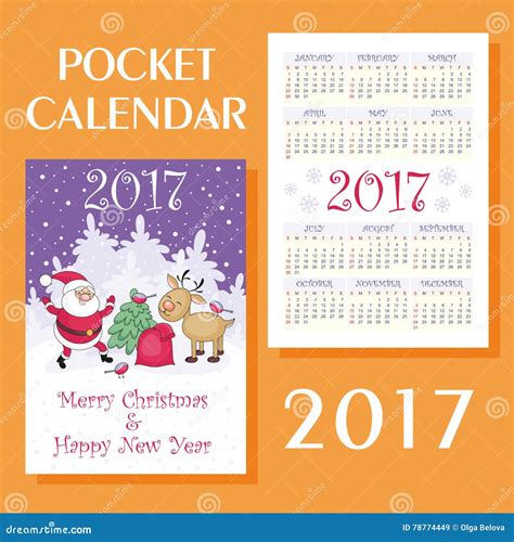 Christmas Calendar 2017 Stock Vector Illustration Of Animals 78774449