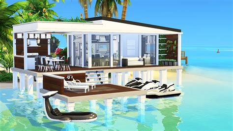 Tiny Modern Beach House 🌴 The Sims 4 Speed Build Youtube